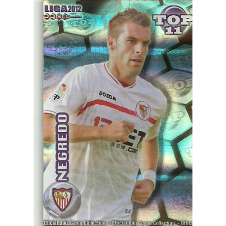 Negredo Top Blue Horizontal Stripes Sevilla 633 Las Fichas de la Liga 2012 Official Quiz Game Collection