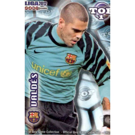 Víctor Valdés Top Azul Mate Barcelona 541 Las Fichas de la Liga 2012 Official Quiz Game Collection