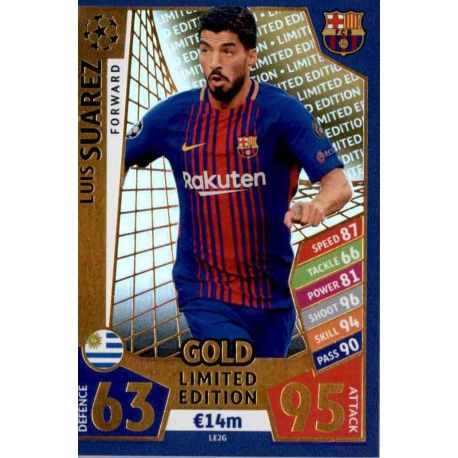 Luis Suarez Limited Edition Gold LE2G Match Attax Champions 2017-18