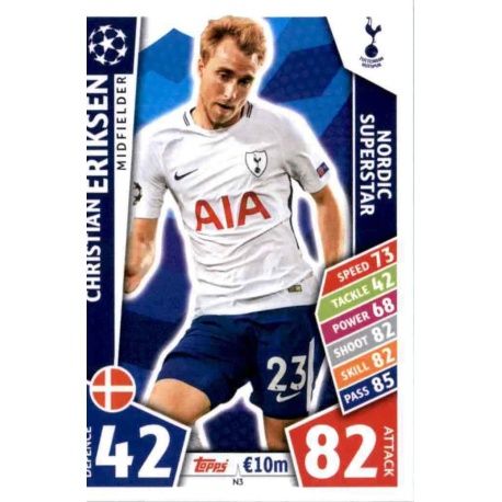 Christian Eriksen Nordic Edition N3 Match Attax Champions 2017-18