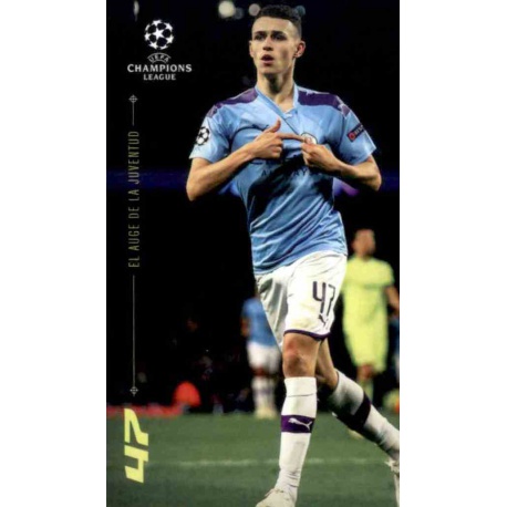Phil Foden Manchester City El Auge de La Juventud Topps Champions League Lionel Messi