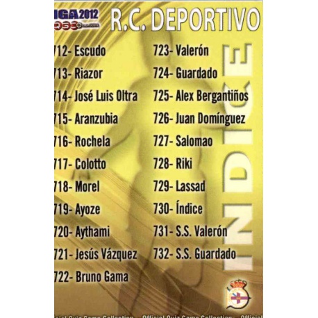 Índice Deportivo 730 Las Fichas de la Liga 2012 Platinum Official Quiz Game Collection