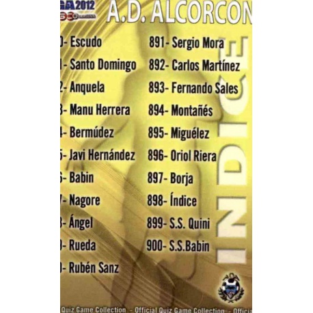 Índice Alcorcón 898 Las Fichas de la Liga 2012 Platinum Official Quiz Game Collection