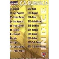 Índice Numancia 919 Las Fichas de la Liga 2012 Platinum Official Quiz Game Collection