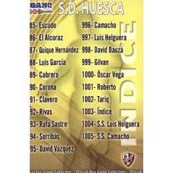 Índice Huesca 1003 Las Fichas de la Liga 2012 Platinum Official Quiz Game Collection
