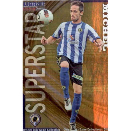 Míchel Superstar Brillo Liso Hércules 753 Las Fichas de la Liga 2012 Platinum Official Quiz Game Collection