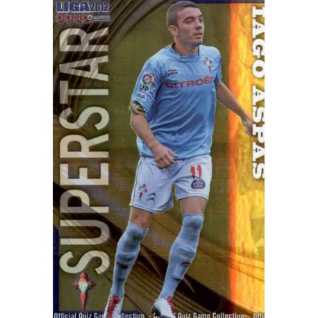 Iago Aspas Superstar Brillo Liso Celta 836 Las Fichas de la Liga 2012 Platinum Official Quiz Game Collection