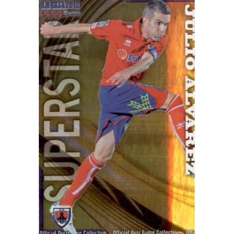 Julio Álvarez Superstar Brillo Liso Numancia 921 Las Fichas de la Liga 2012 Platinum Official Quiz Game Collection