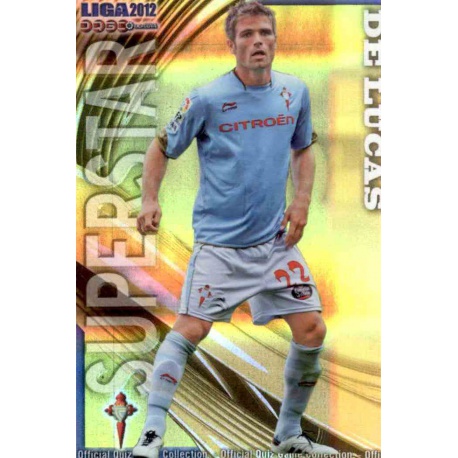 De Lucas Superstar Brillo Rayas Horizontales Celta 837 Las Fichas de la Liga 2012 Platinum Official Quiz Game Collection