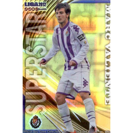 Marc Valiente Superstar Brillo Rayas Horizontales Valladolid 857 Las Fichas de la Liga 2012 Platinum Official Quiz Game Collecti