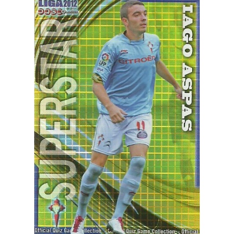 Iago Aspas Superstar Brillo Cuadros Celta 836 Las Fichas de la Liga 2012 Platinum Official Quiz Game Collection