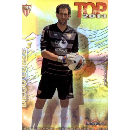Diego López Top Dorado Rayas Horizontales Sevilla 546 Las Fichas de la Liga 2013 Official Quiz Game Collection