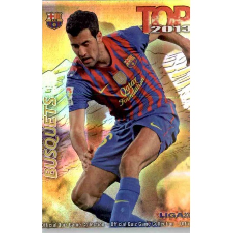Busquets Top Dorado Rayas Horizontales Barcelona 587 Las Fichas de la Liga 2013 Official Quiz Game Collection