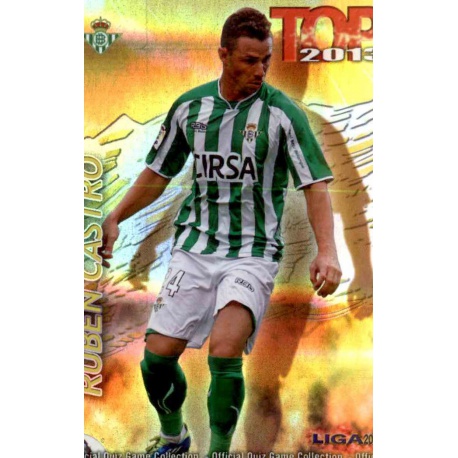 Rubén Castro Top Dorado Rayas Horizontales Betis 638 Las Fichas de la Liga 2013 Official Quiz Game Collection