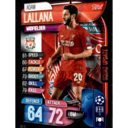 Adam Lallana Liverpool SU3 Match Attax Extra 2019-20