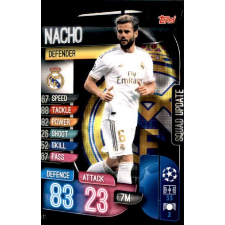 Nacho Real Madrid SU11 Match Attax Extra 2019-20