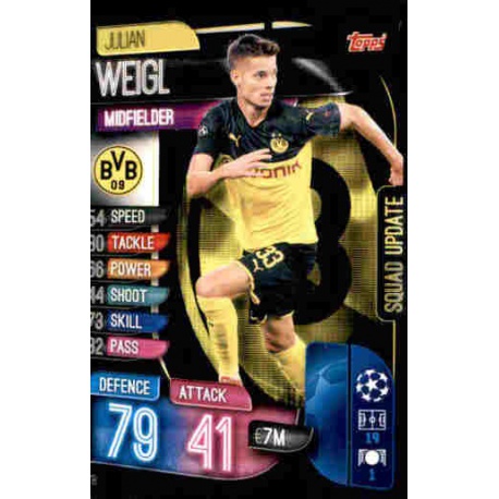 Julian Weigl Borussia Dortmund SU18 Match Attax Extra 2019-20