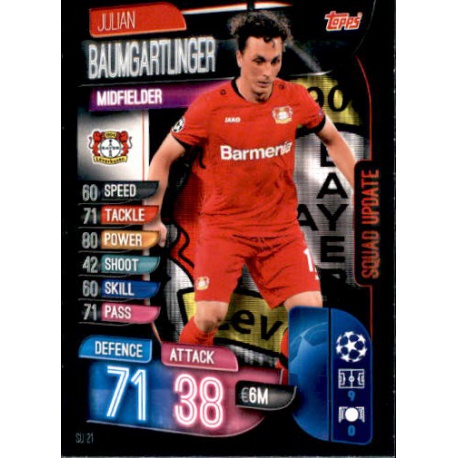 Julian Baumgartlinger Bayer 04 Leverkusen SU21 Match Attax Extra 2019-20