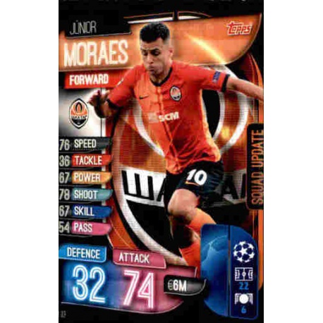 Junior Moraes Shakhtar SU33 Match Attax Extra 2019-20