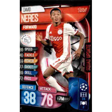 David Neres Ajax SU41 Match Attax Extra 2019-20