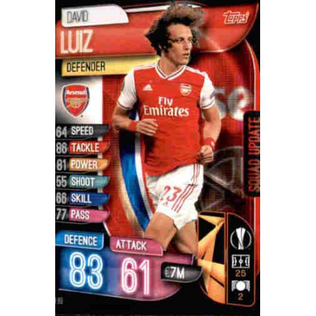 David Luiz Arsenal SU68 Match Attax Extra 2019-20