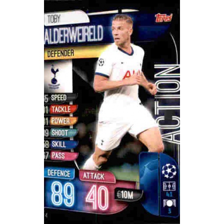 Toby Alderweireld Tottenham Hotspur Action AC4 Match Attax Extra 2019-20