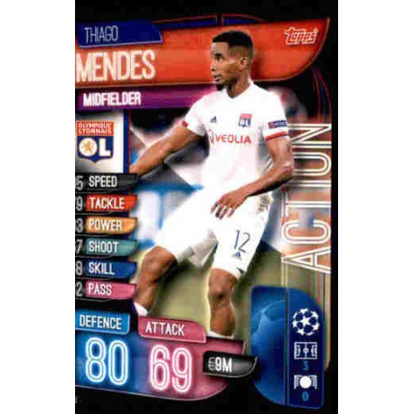 Thiago Mendes Olympique Lyonnais Action AC14 Match Attax Extra 2019-20