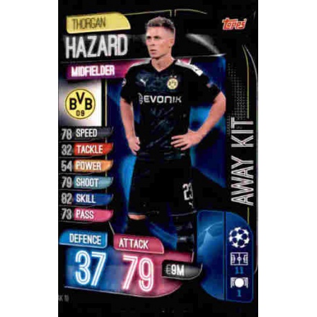 Thorgan Hazard Borussia Dortmund Away Kit AK10 Match Attax Extra 2019-20