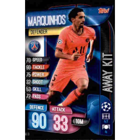 Marquinhos PSG Away Kit AK13 Match Attax Extra 2019-20