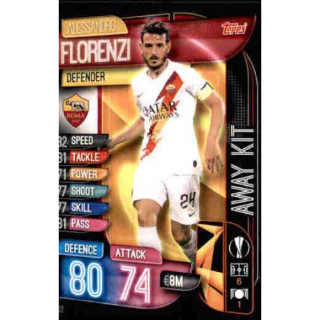 Alessandro Florenzi AS Roma Away Kit AK22 Match Attax Extra 2019-20