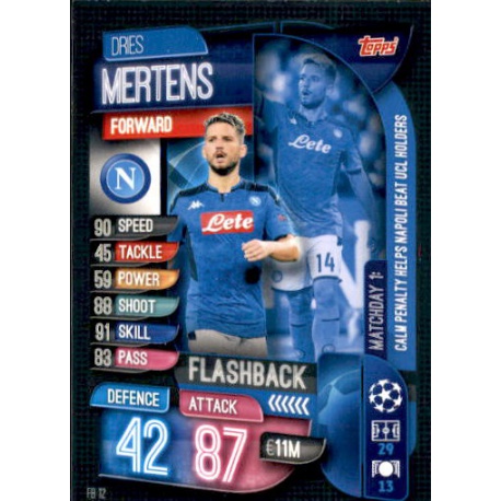 Dries Mertens SSC Napoli Flashback FB12 Match Attax Extra 2019-20