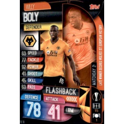 Willy Boly Wolverhampton Wanderers Flashback FB18 Match Attax Extra 2019-20