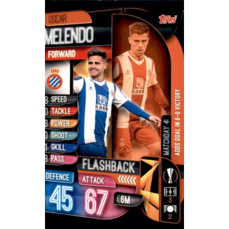 Oscar Melendo RCD Espanyol Flashback FB20 Match Attax Extra 2019-20