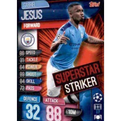 Gabriel Jesus Manchester City Superstar Striker SS1 Match Attax Extra 2019-20