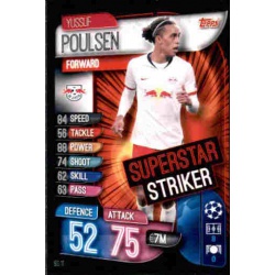 Yussuf Poulsen RB Leipzig Superstar Striker SS11 Match Attax Extra 2019-20