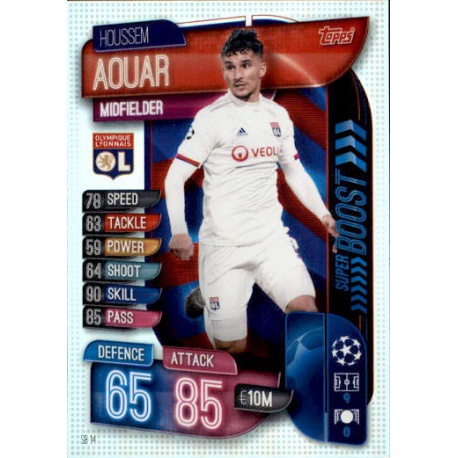 Houssem Aouar Olympique Lyonnais Super Boost SB14 Match Attax Extra 2019-20