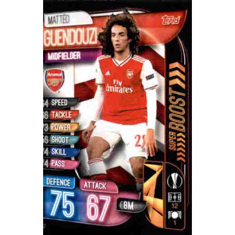 Mattéo Guendouzi Arsenal Super Boost SB17 Match Attax Extra 2019-20