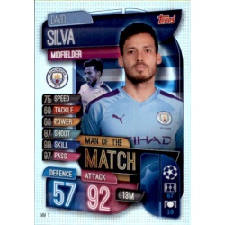 David Silva Manchester City Man of the Match MM1 Match Attax Extra 2019-20