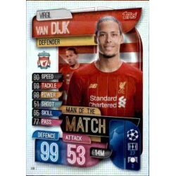 Virgil van Dijk Liverpool Man of the Match MM2 Match Attax Extra 2019-20