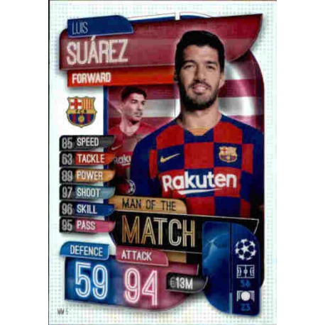 Luis Suárez Barcelona Man of the Match MM5 Match Attax Extra 2019-20