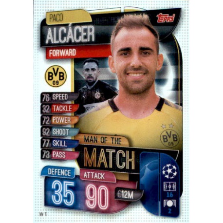 Paco Alcácer Borussia Dortmund Man of the Match MM10 Match Attax Extra 2019-20