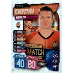 Yevhen Konoplyanka Shakhtar Man of the Match MM15 Match Attax Extra 2019-20