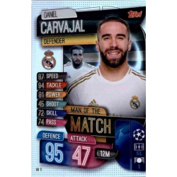 Dani Carvajal Real Madrid Man of the Match MM18 Match Attax Extra 2019-20