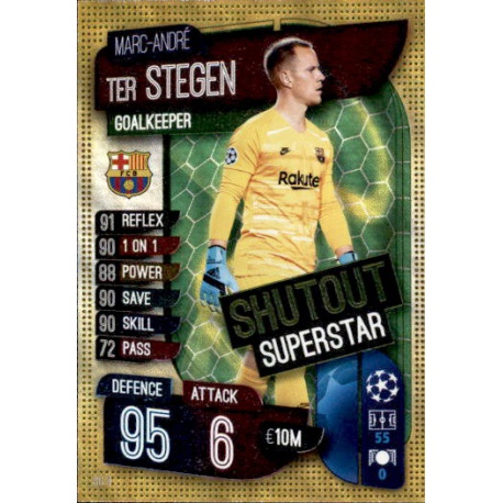 Marc-André ter Stegen Barcelona Shutout Superstar SO4 Match Attax Extra 2019-20