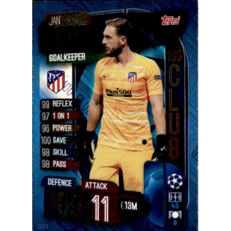 Jan Oblak Atlético Madrid 100 Club CLU1 Match Attax Extra 2019-20