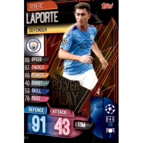 Aymeric Laporte Manchester City Power Play PP1 Match Attax Extra 2019-20