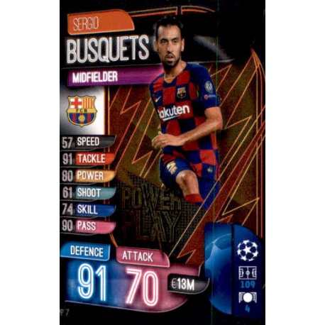 Sergio Busquets Barcelona Power Play PP7 Match Attax Extra 2019-20