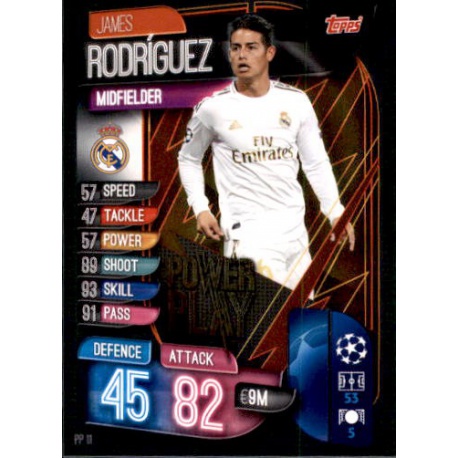 James Rodriguez Real Madrid Power Play PP11 Match Attax Extra 2019-20
