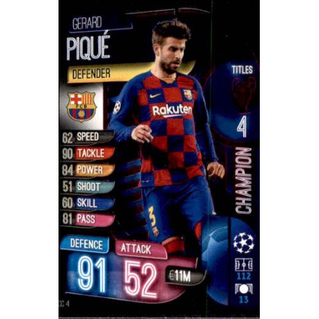 Gerard Piqué Barcelona Champion CC4 Match Attax Extra 2019-20