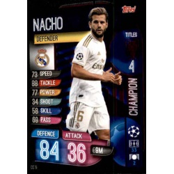 Nacho Real Madrid Champion CC5 Match Attax Extra 2019-20